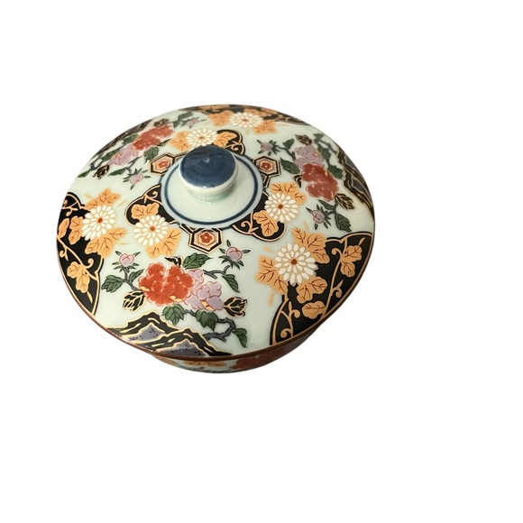 Arita Ware Floral Porcelain Tea Cup & Lid | Trinket Jars Made In Japan-Set of 2 - Picture 9 of 11